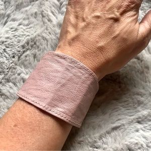 Free with any leather purchase. Vintage 80’s Genuine Pink Leather cuff bracelet